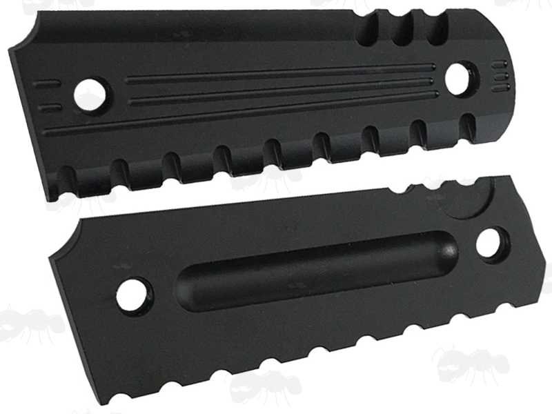 Pair of Full Size Aluminium 1911 Pistol Grips with Black Coloured Finish