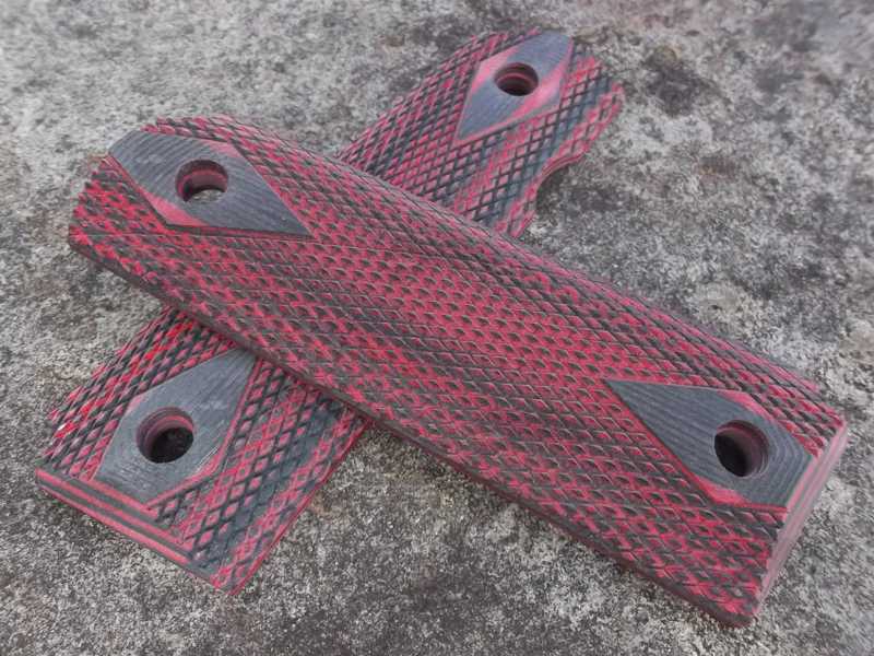 Rosewood Colt 1911 Handgun Diamond Textured Grip Panels