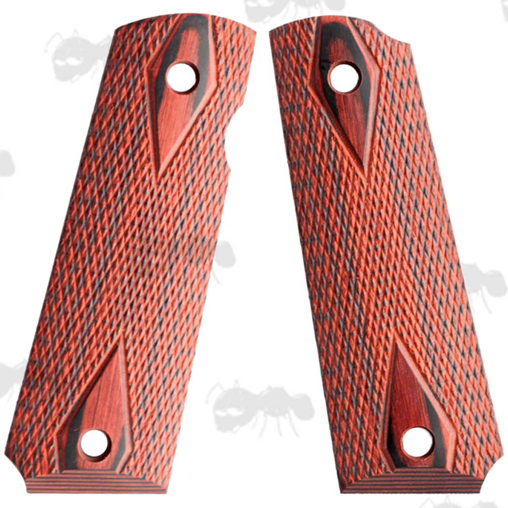 Rosewood Colt 1911 Handgun Diamond Textured Grip Panels
