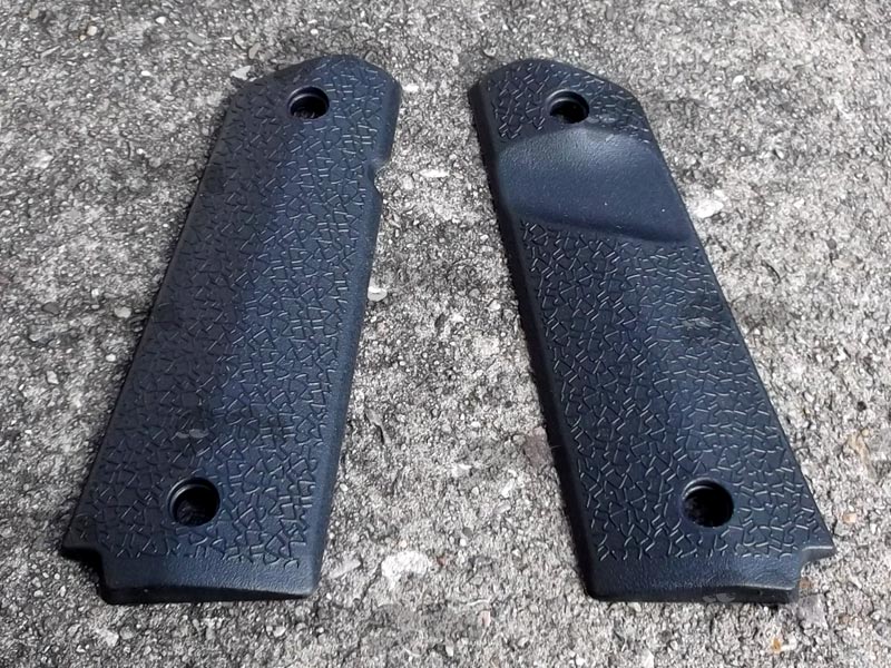 Pair of Full Size Black Polymer 1911 Pistol Grips with a Textured Finish