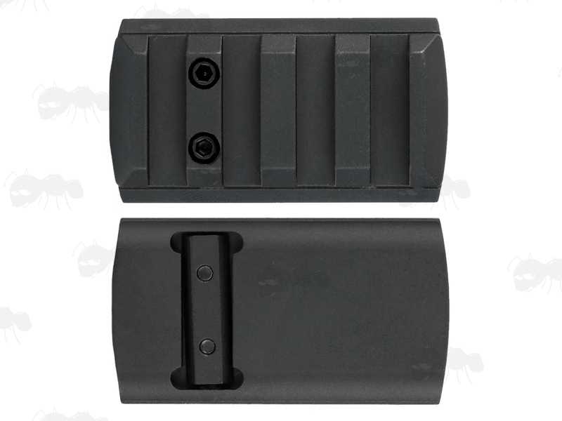 Base Fitting View and Top View of The Glock 17 Weaver / Picatinny Sight Base Rail Adapter Mount