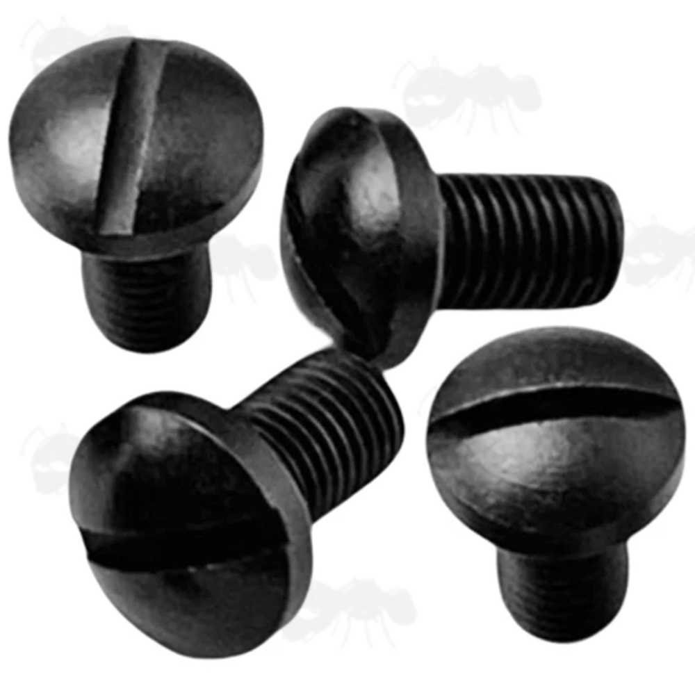 Set of Four Slotted Head Screws for 1911 Pistol Grips, with Metric Threads, in Black Finish