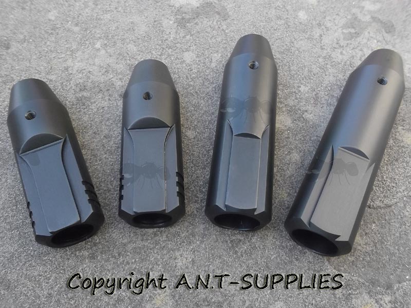 Four Assorted Sized Air Arms Muzzle End with Dovetail Rail Groove