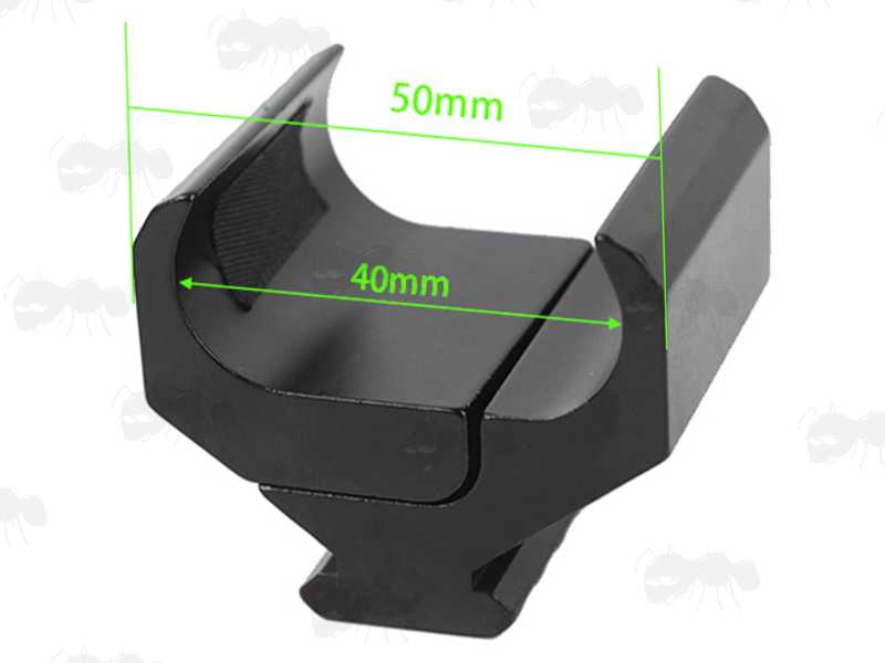 Dimensions of The Double Barrel Shotgun Rail Mount Base Adapter