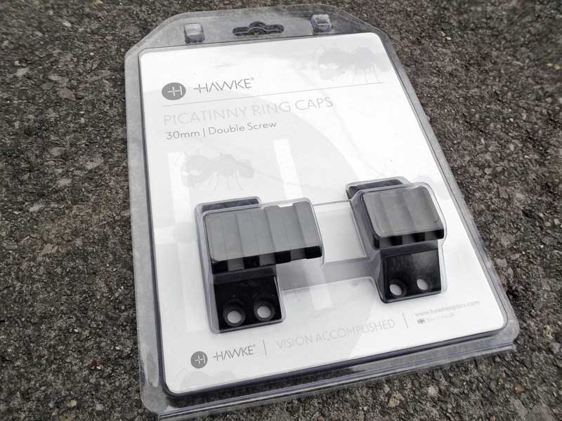 Pair of Double Clamped Hawke Picatinny Accessory Rail Scope Ring Top For 30mm Mounts, Model 22 151 In Packaging