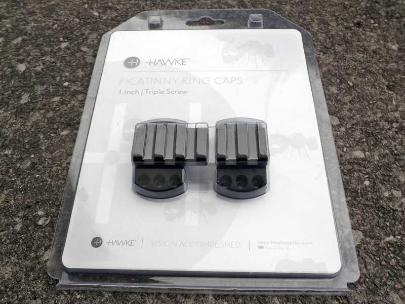 Pair of Triple Clamped Hawke Picatinny Accessory Rail Scope Ring Top For 25mm Mounts, Model 22 153 In Packaging