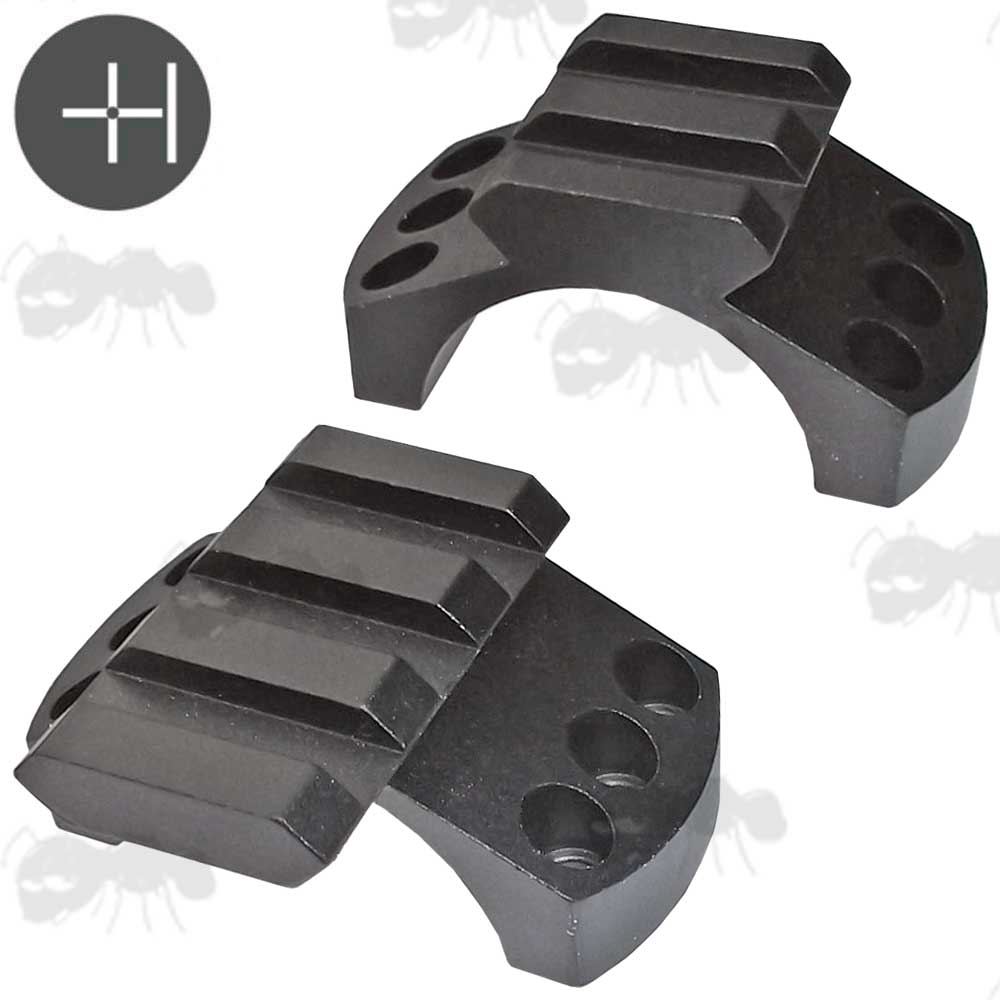 Pair of Triple Clamped Hawke Picatinny Accessory Rail Scope Ring Top For 30mm Mounts, Model 22 154