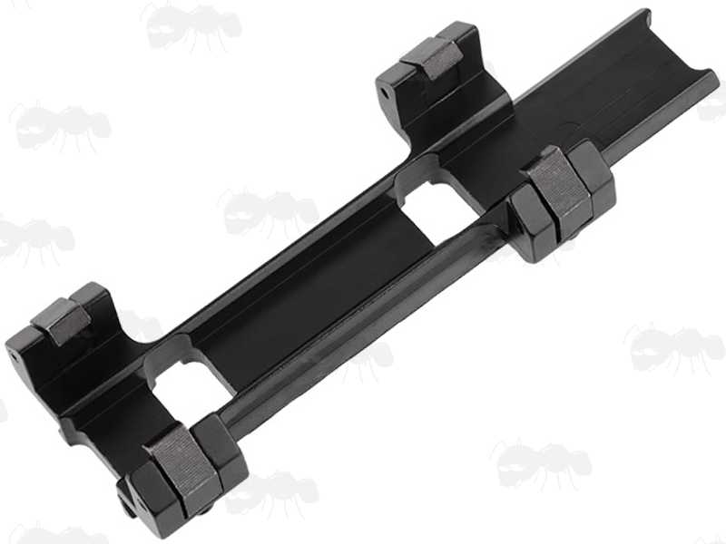 Base View of The Black MP5 Low-Profile Sight Base Forward Reach Rail Claw Mount