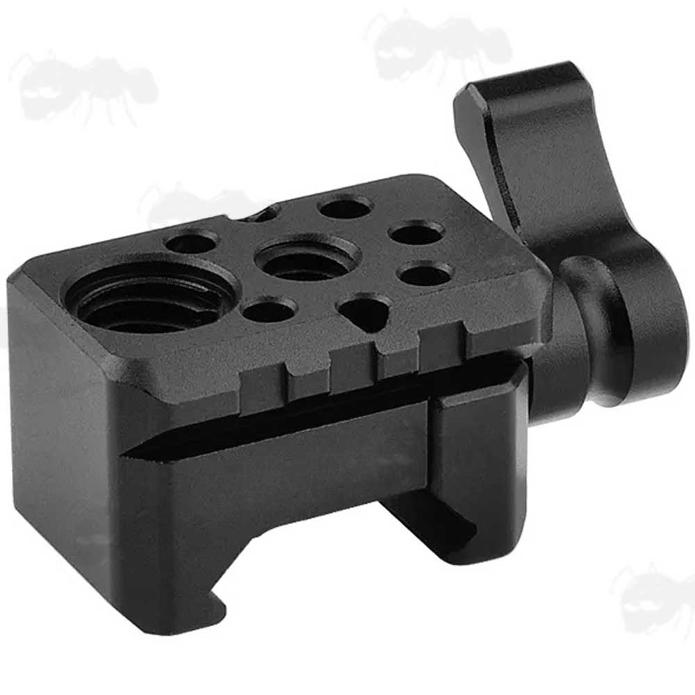 NATO / Picatinny Rail Fitting Cold Shoe Camera Mount Adapter with Dual Threads