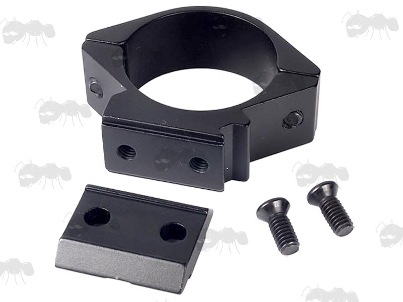 30mm Diameter Scope Ring With a Removed Weaver and Dovetail Multi-Rail