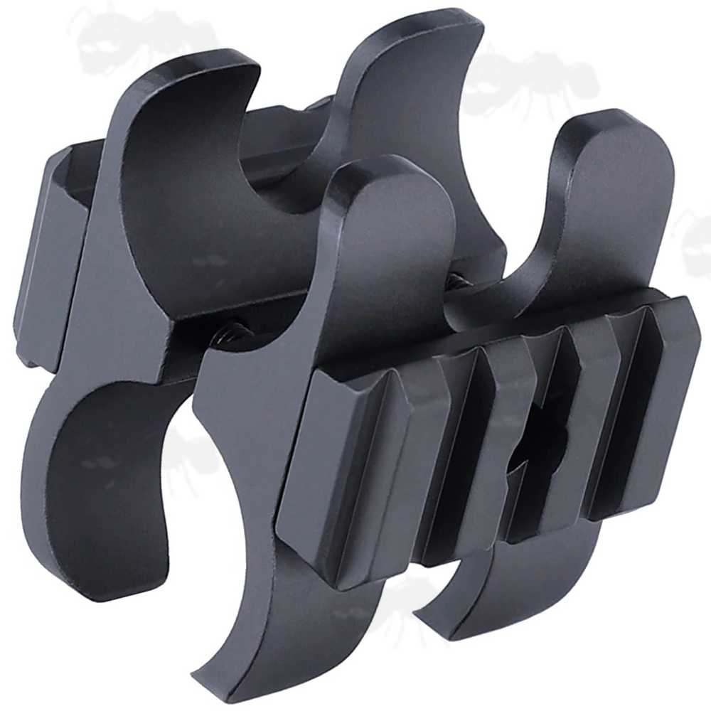 Black Aluminium Shotgun Barrel Magazine Tube Clamp Rail Base Adapter