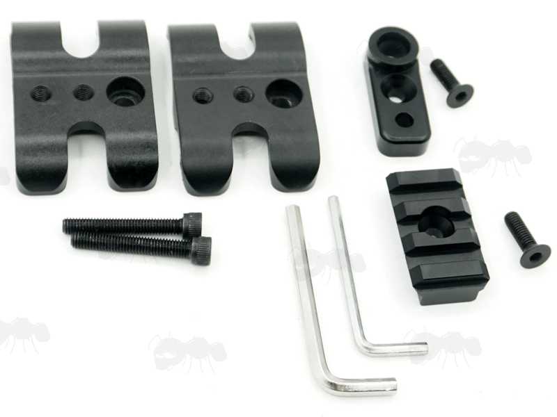 Pump Action Shotgun Barrel Magazine Tube Clamp Rail Base Adapter with 10mm QD Sling Swivel Socket