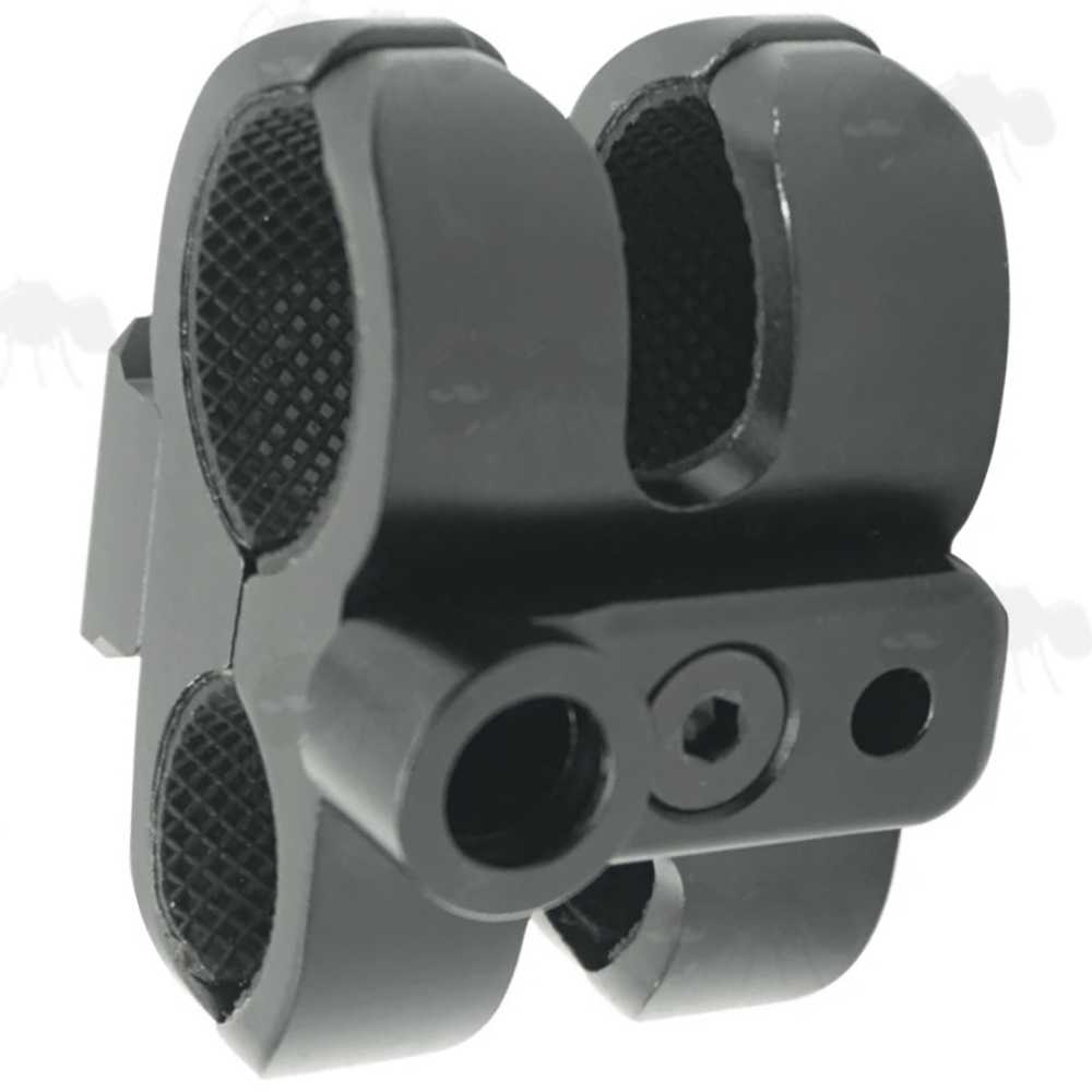 Black Aluminium Shotgun Barrel Magazine Tube Clamp Rail Base Adapter with 10mm QD Sling Swivel Socket