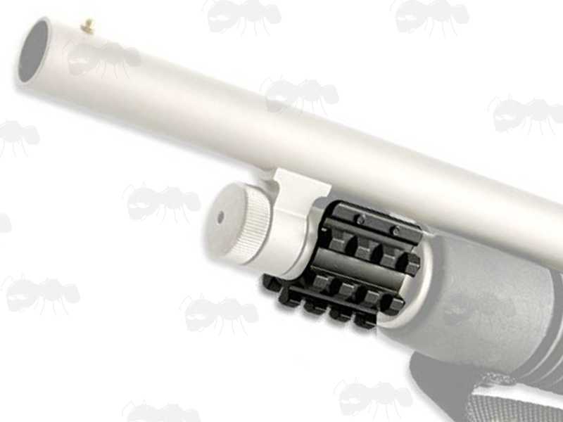 Shotgun Magazine Tube Multi-Rail Mount, Shown Fitted