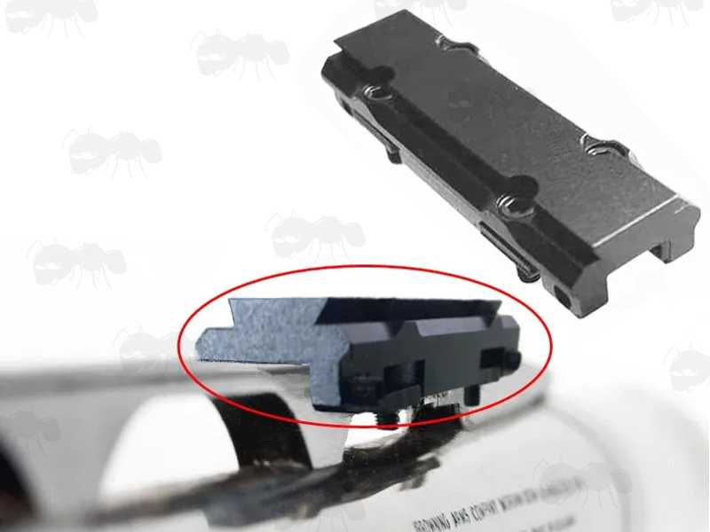 Aluminium Shotgun Rib Dovetail Adapter Rail, Shown Fitted to a Shotgun Vented Rib