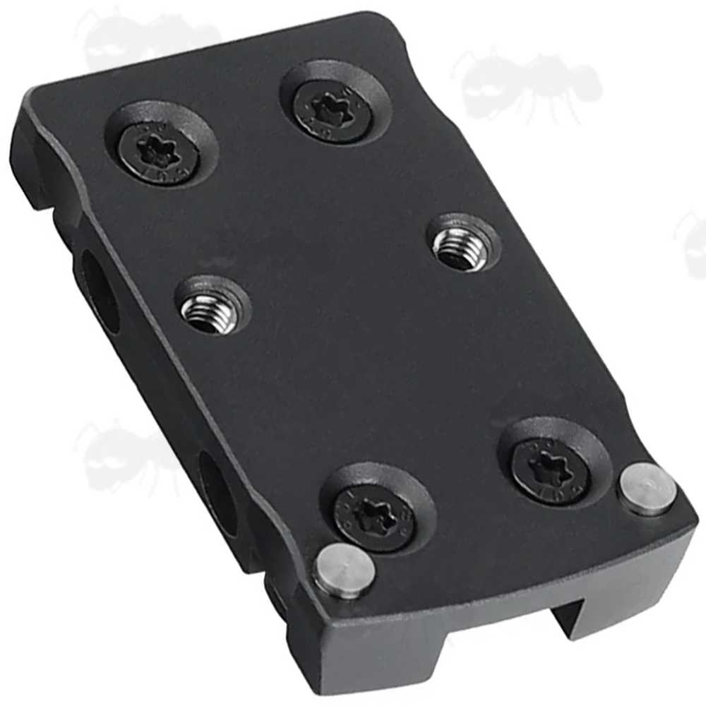 Aluminium Base Plate Adaptor for Fitting Ruggedized Miniature Reflex Pattern Footprint Dot Sights to Shotgun Ribs
