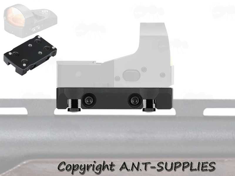 Aluminium Shotgun Rib Adapter Rail Base for Dot Sights with Vortex Venom / Viper / Burris Fastfire / Docter Footprints, Shown Fitted to Rib