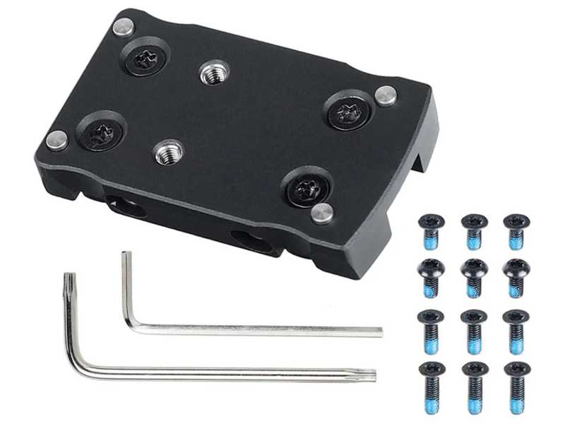 Aluminium Shotgun Rib Adapter Rail Base for Dot Sights with Vortex Venom / Viper / Burris Fastfire / Docter Footprints, Shown with Screws and Allen Keys