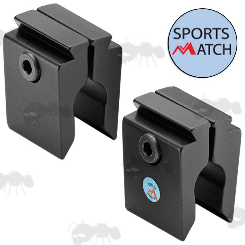 Pair of SportsMatch UK Problox Dovetail Rail Bases For Crosman Ratcatcher and Rabbitstopper Air Rifles