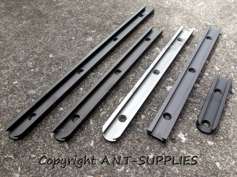 Five Assorted Length Air Arms Accessory Rails