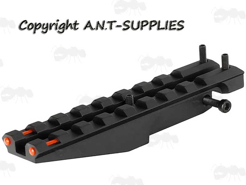 AK-47 Replacement Rear Sight Weaver Rail Mount with Integrated Fibre Optics Sights