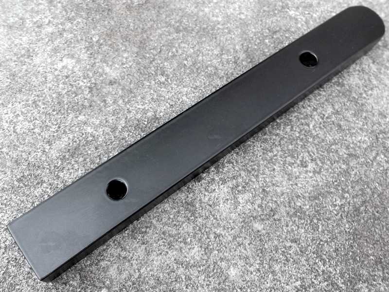Base View of The Black Anschutz / Euro / UIT Forend T-Channel Accessory Rail, 15cm Long