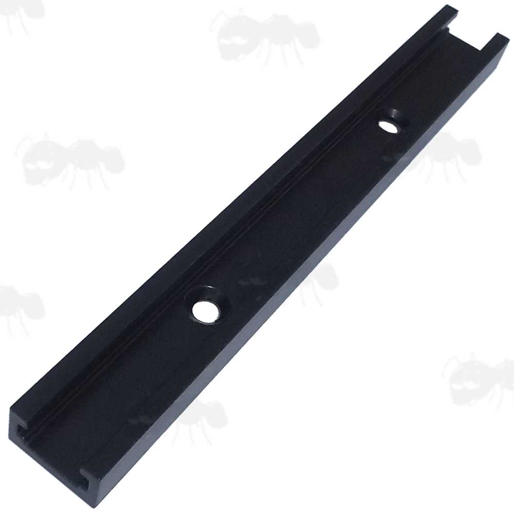 Black Anschutz / Euro / UIT Forend T-Channel Accessory Rail, 15cm Long