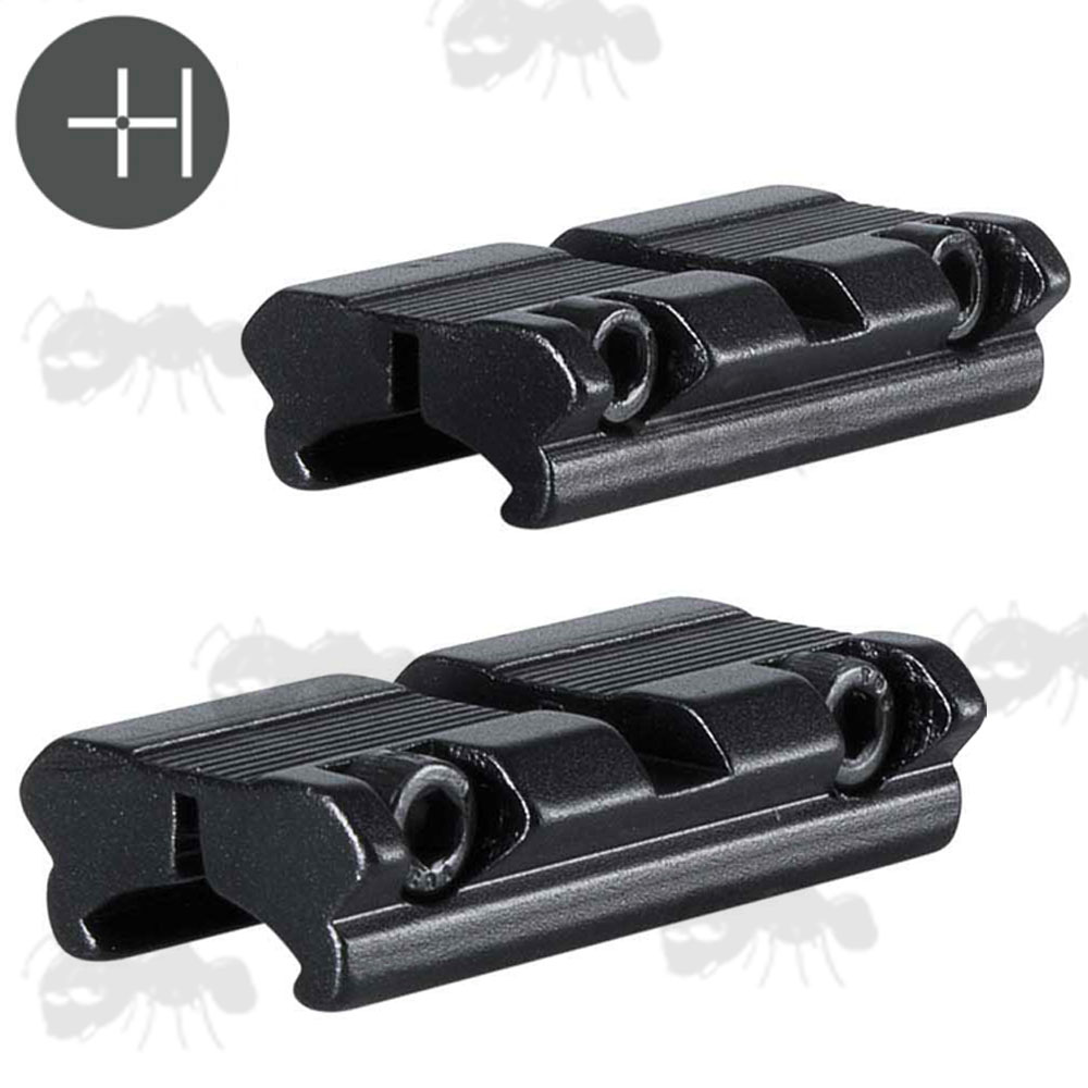 Hawke Optics Two Piece 11mm / 3/8 Inch Wide Dovetail Rail to Weaver / Picatinny Rail Adaptors, Model 22 405