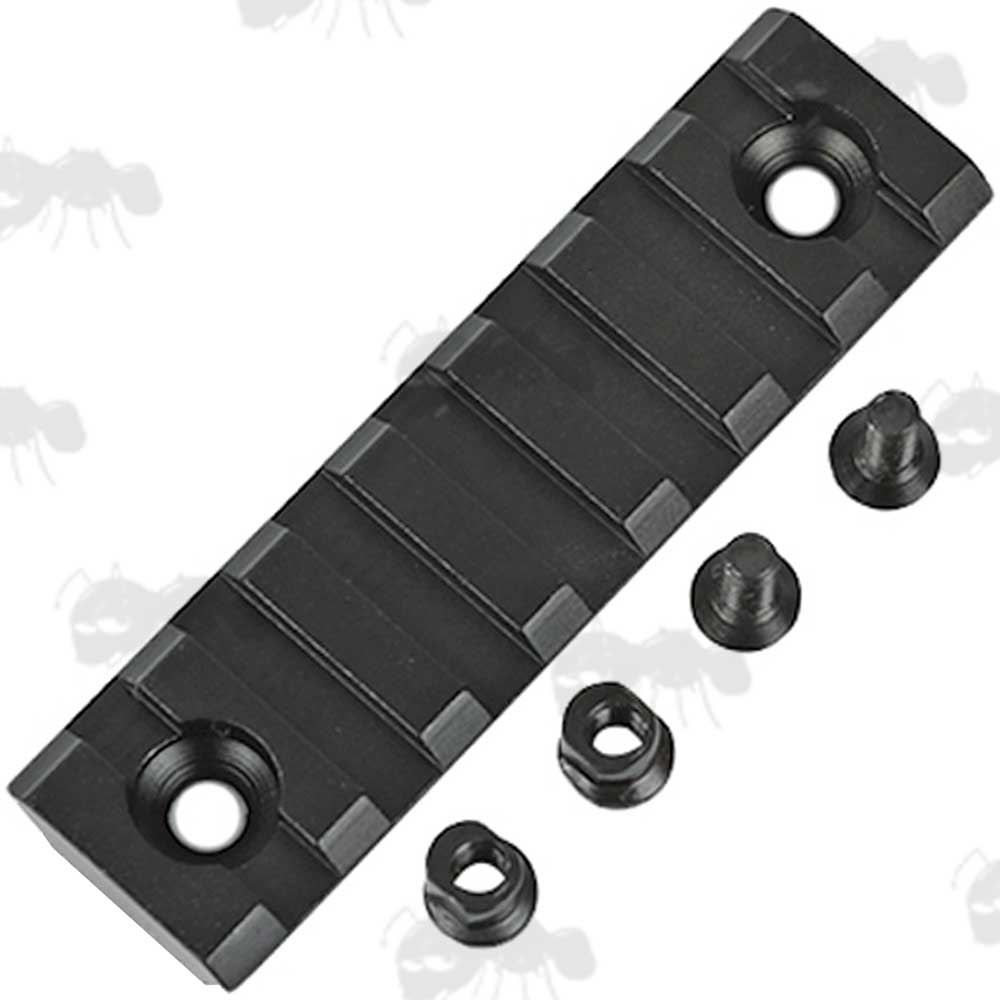 Black Aluminium 7 Slot KeyMod Accessory Rail with Fittings