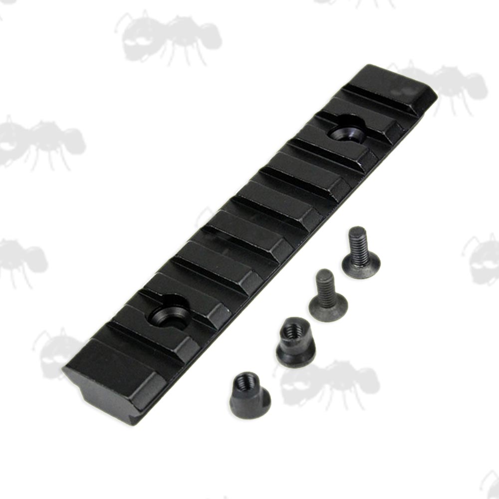 Black Aluminium 9 Slot KeyMod Accessory Rail with Fittings