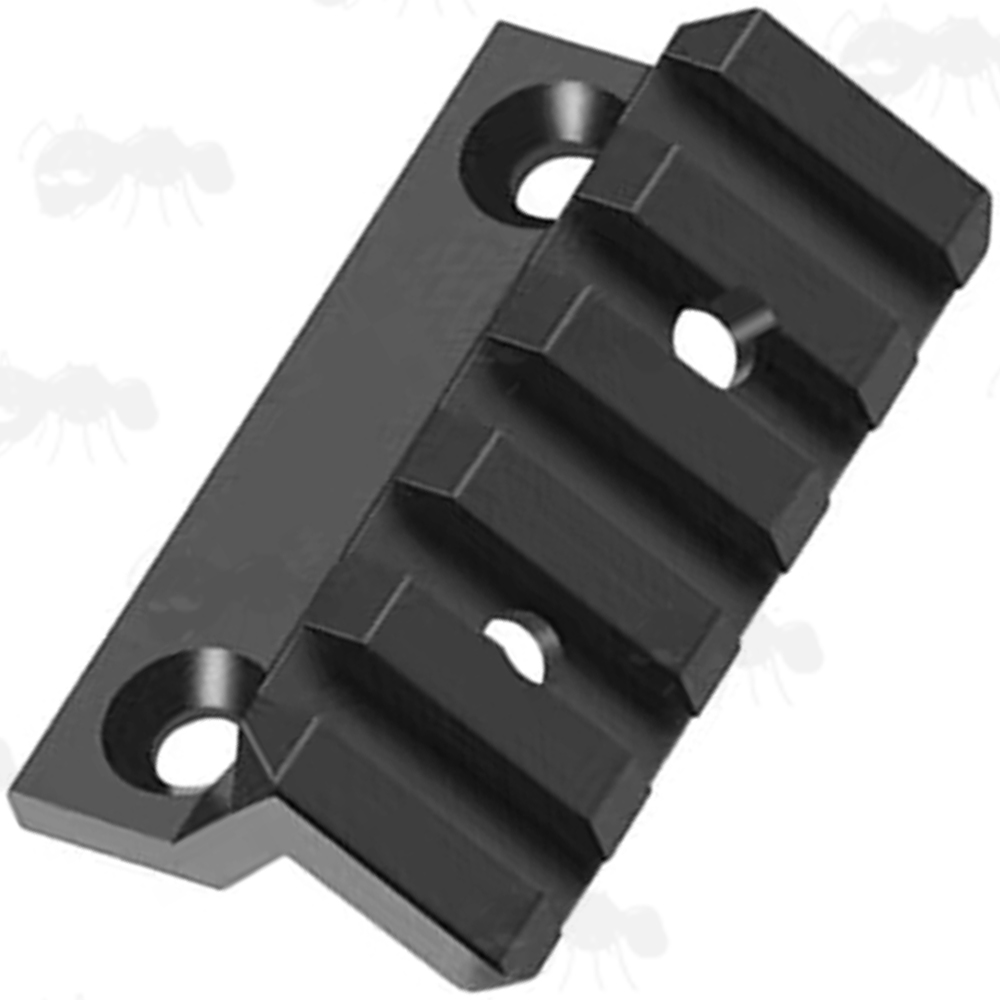 Black Anodised Four Slot Metal M-Lok Offset Accessory Rail With Fittings
