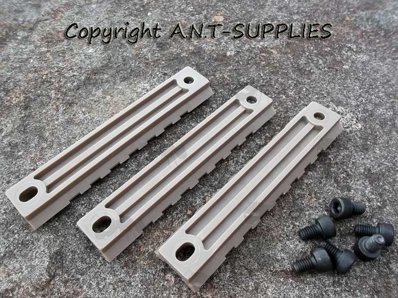 Tan Polymer, Short 3 Piece Rail Set with Bolts for G36 Rifle Handguards