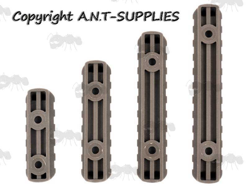Base View of The Dark Earth Coloured Polymer Rail Set for Magpul MOE Handguards