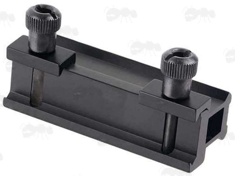 Base View of The High-Profile Deluxe Weaver Rail Riser, Medium Length