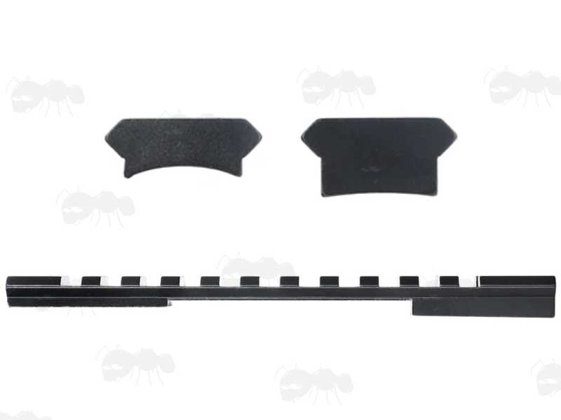 Side and End Profile View of The Picatinny Rail Slots View of Short Action One Piece Remington 700 Aluminium Picatinny Rail