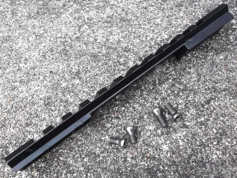 Picatinny Rail Side Profile View of Short Action One Piece Remington 700 Aluminium Picatinny Rail, with Fixing Screws