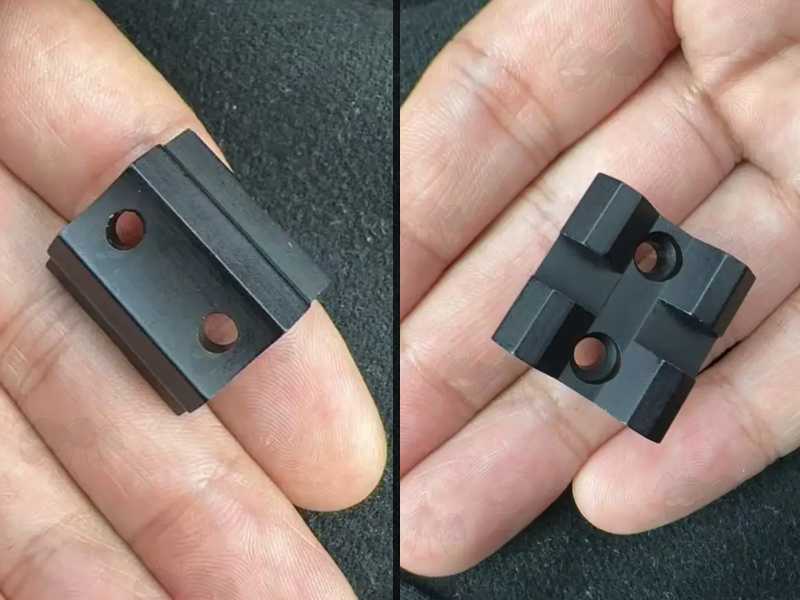 Top and Base View of The Two Piece Picatinny Rails with 0 MOA for Savage Rascal Rifles