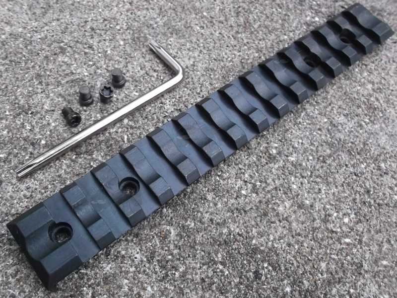 Top Rail Slot View Of The Steel One Piece Picatinny Rail For Tikka T3 Rifles with Screws and Stainless Steel Torx Key