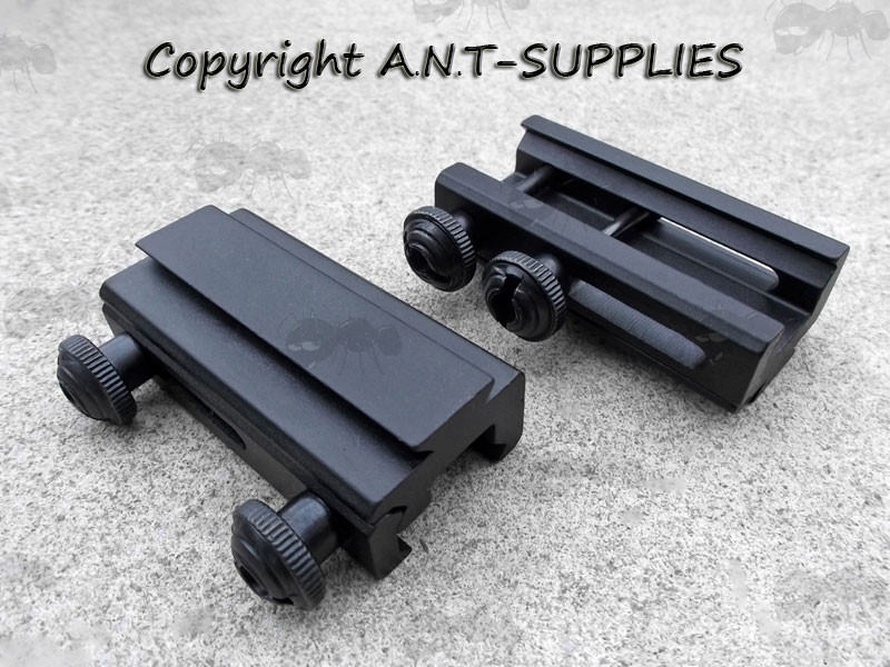 Pair of 20mm Weaver / Picatinny to 9.5mm-11mm Dovetail Rail Adapter Mounts