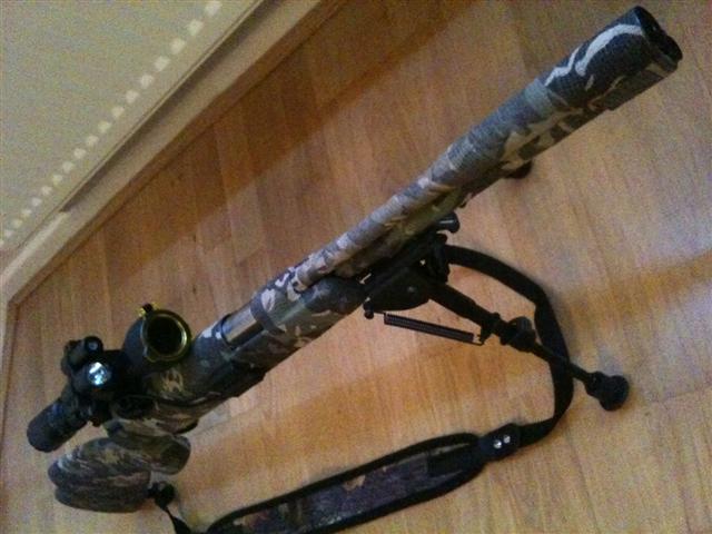 Right Side View Camo Rifle with Rh6-2 Bipod