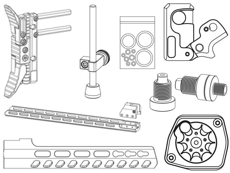 Assortment of AirMaks Arms Spare Part Diagrams