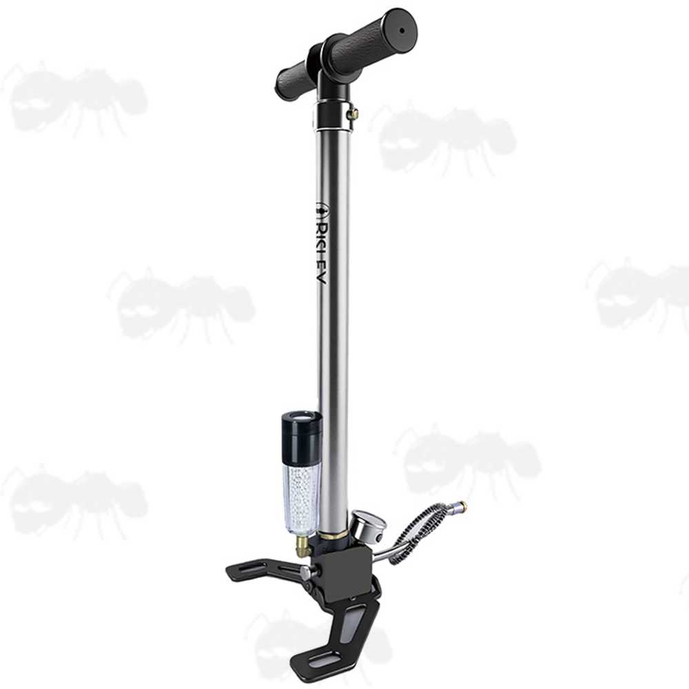 Bisley V6 Black Hand-Powered Four-Stage Manual Stirrup Pump with Filter for PCP Airguns