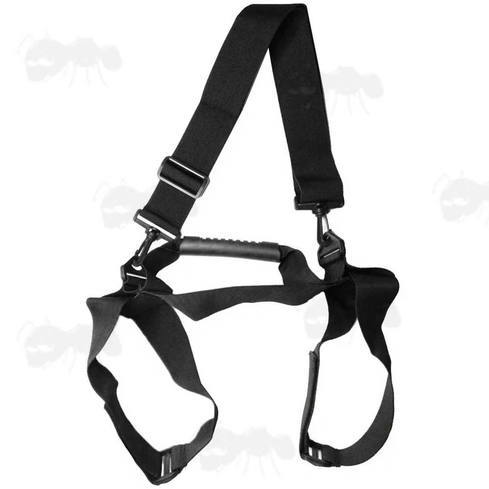 All Black Nylon HPA Tank Carry Handle Attachment with Shoulder Carry Sling