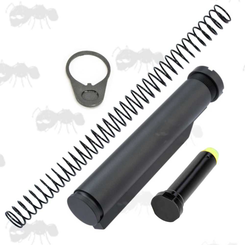 Commercial Spring, Tube and Buffer Set with Internal Storage for AR Rifles
