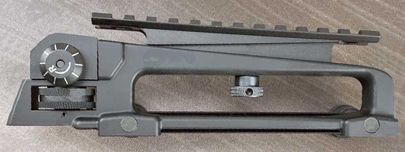 Aluminium M4 M16 Series Rifle Carry Handle with an Optic Rail Fitted