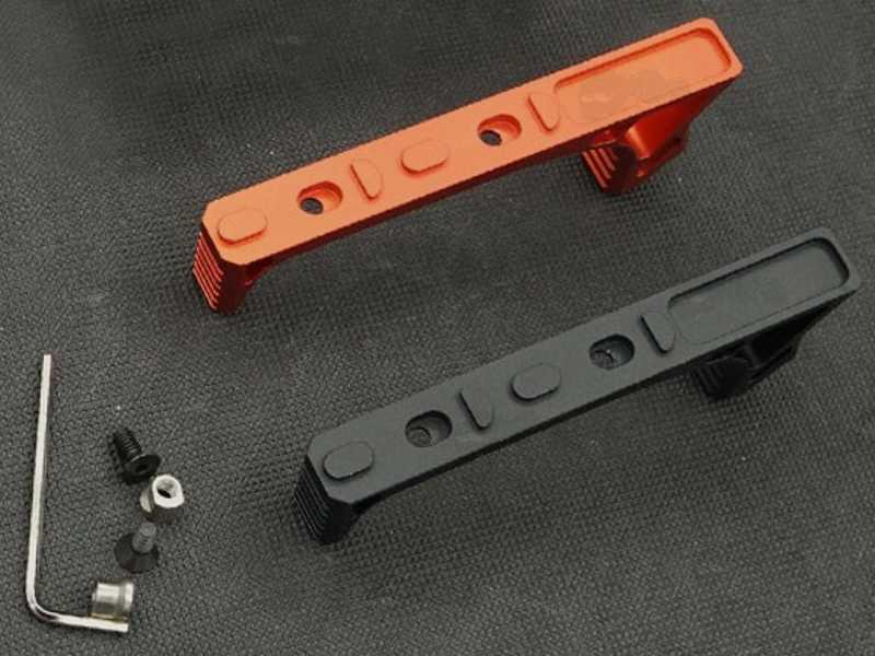One Black and One Red Long Link Aluminium Handstop for KeyMod Rifle Handguard Accessory Rails