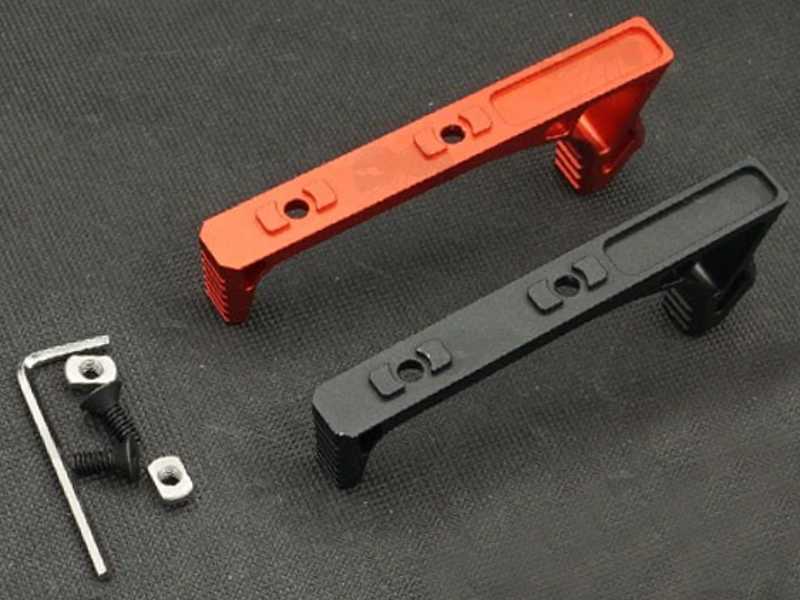 One Black and One Red Long Link Aluminium Handstop for M-Lok Rifle Handguard Accessory Rails