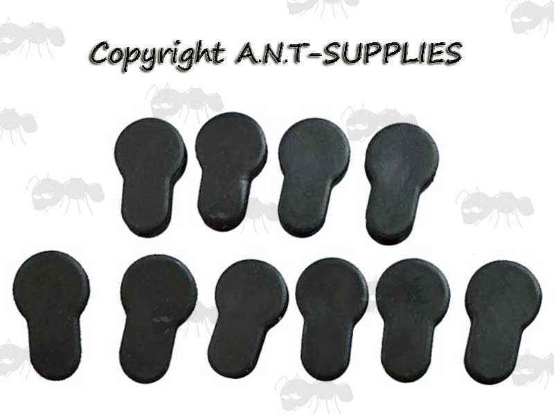 Set of Ten Soft Black Covers for Keymod Style Handguards