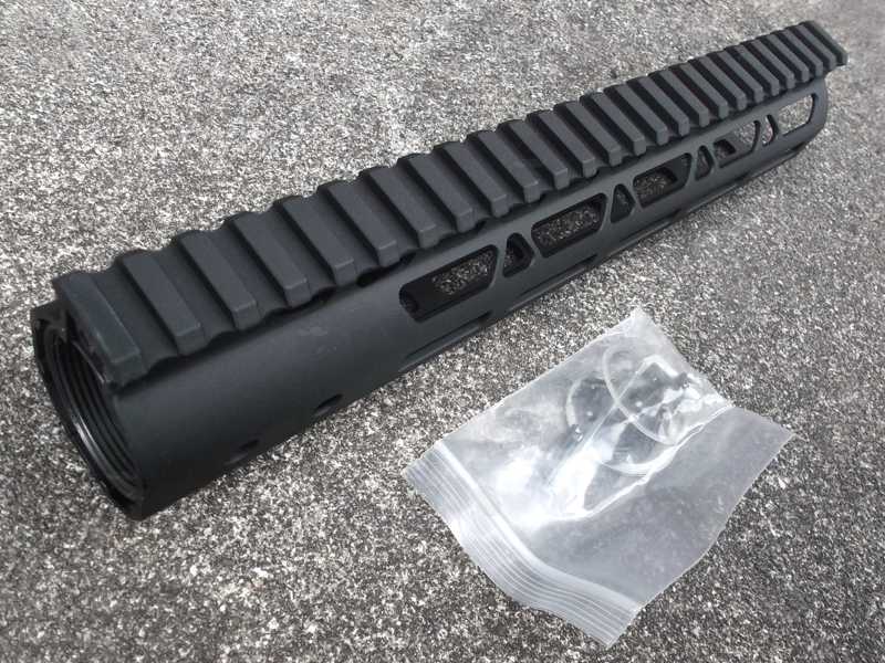 Flat End AR Style Alloy Ten Inch M-Lok Free Float Handguard with Full Length Picatinny Top Rail