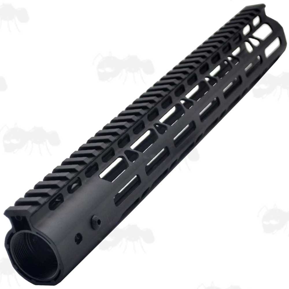 Flat End AR Style Alloy Thirteen and a Half Inch M-Lok Free Float Handguard with Full Length Picatinny Top Rail